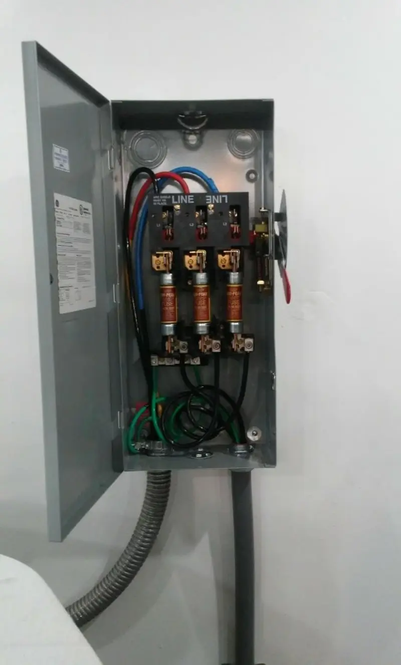 Three-phase disconnect switch installed for Electrical Wiring & Rewiring in Sharon